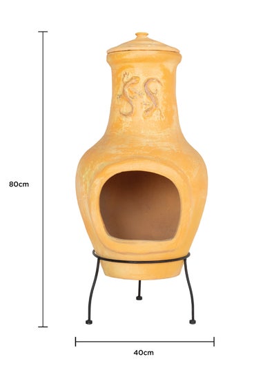 Charles Bentley Outdoor Large Terracotta Clay Chiminea Patio Heater (80cm x 40cm)