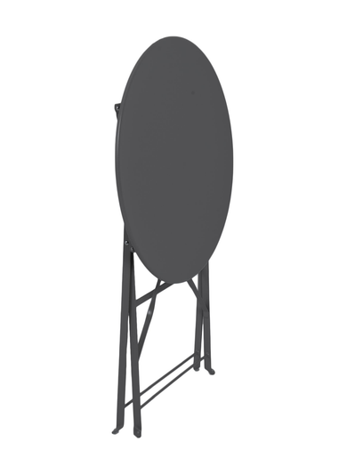 Charles Bentley Folding Metal Dark Grey Bistro Set for Patio or Garden (2 Seater)