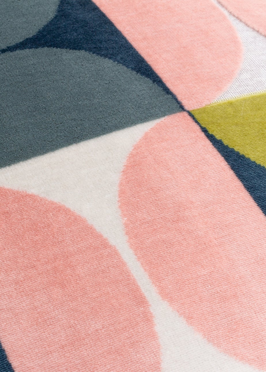 Paoletti Bardot Geometric Jacquard Filled Cushion (50 x 50 x 8cm) Pink/Avo Green