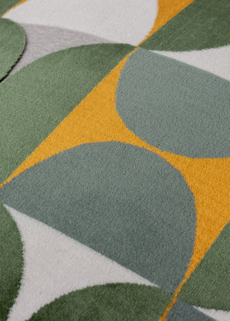 Paoletti Bardot Geometric Jacquard Filled Cushion (50 x 50 x 8cm) Gold/Blue