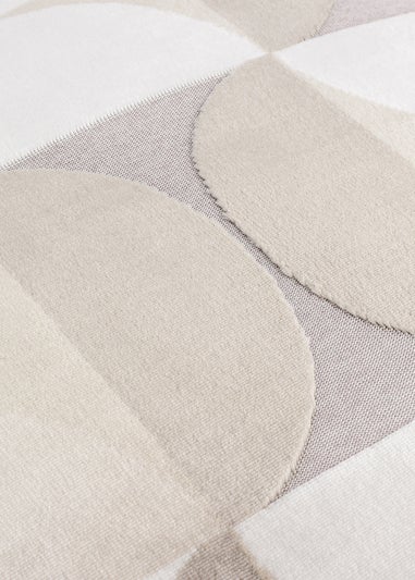 Paoletti Bardot Geometric Jacquard Filled Cushion (50 x 50 x 8cm) Natural