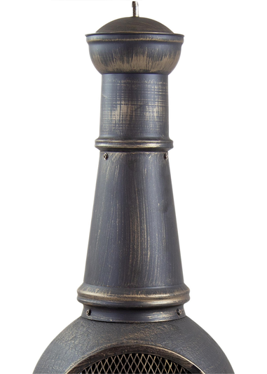 Charles Bentley Extra-Large Cast Iron Chiminea Black Patio Heater (120cm x 43cm)