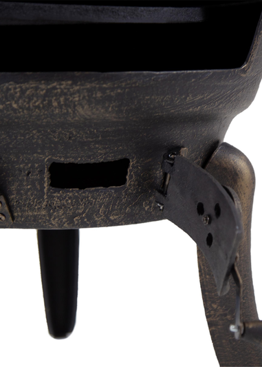 Charles Bentley Extra-Large Cast Iron Chiminea Black Patio Heater (120cm x 43cm)