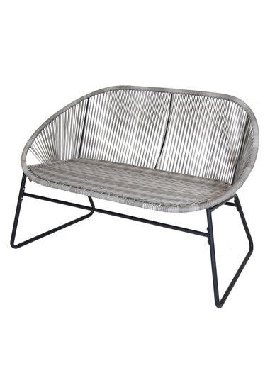 Charles Bentley Zanzibar 2 Seater Grey Garden Bench (H77 x D67cm x W118cm)