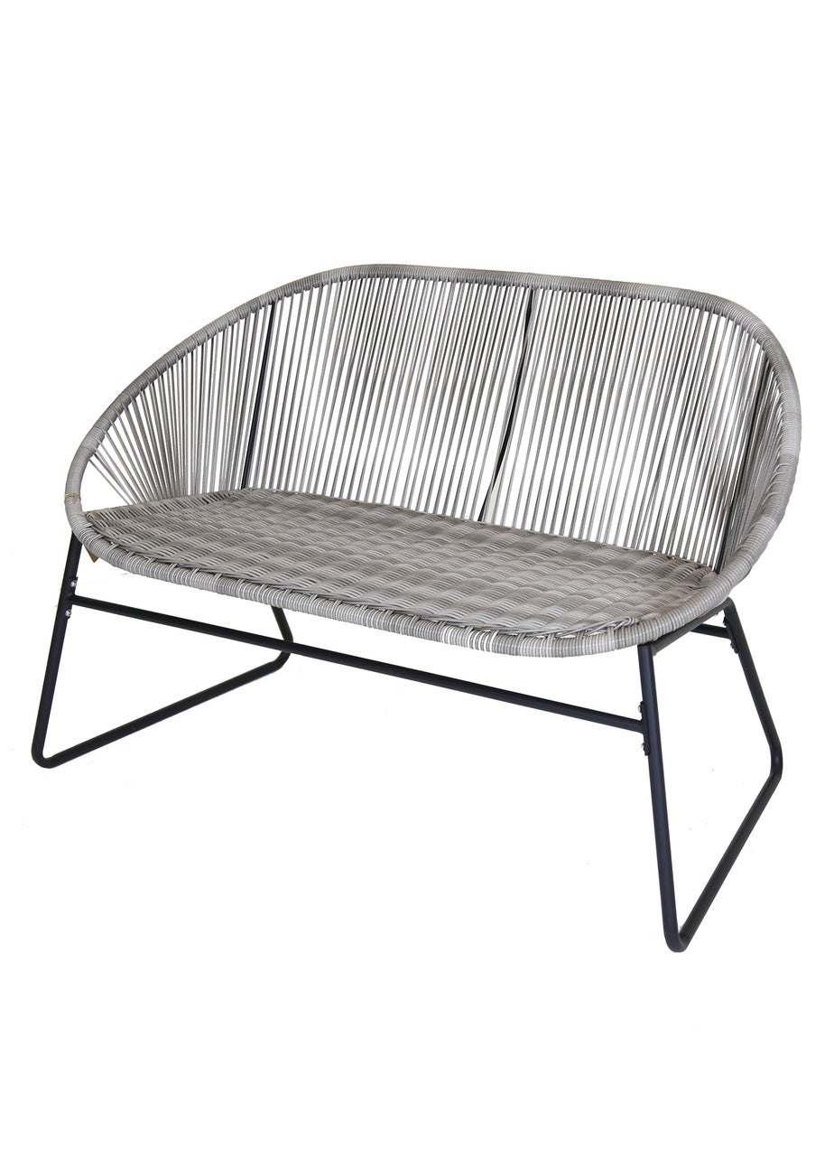 Charles Bentley Zanzibar 2 Seater Grey Garden Bench (H77 x D67cm x W118cm)