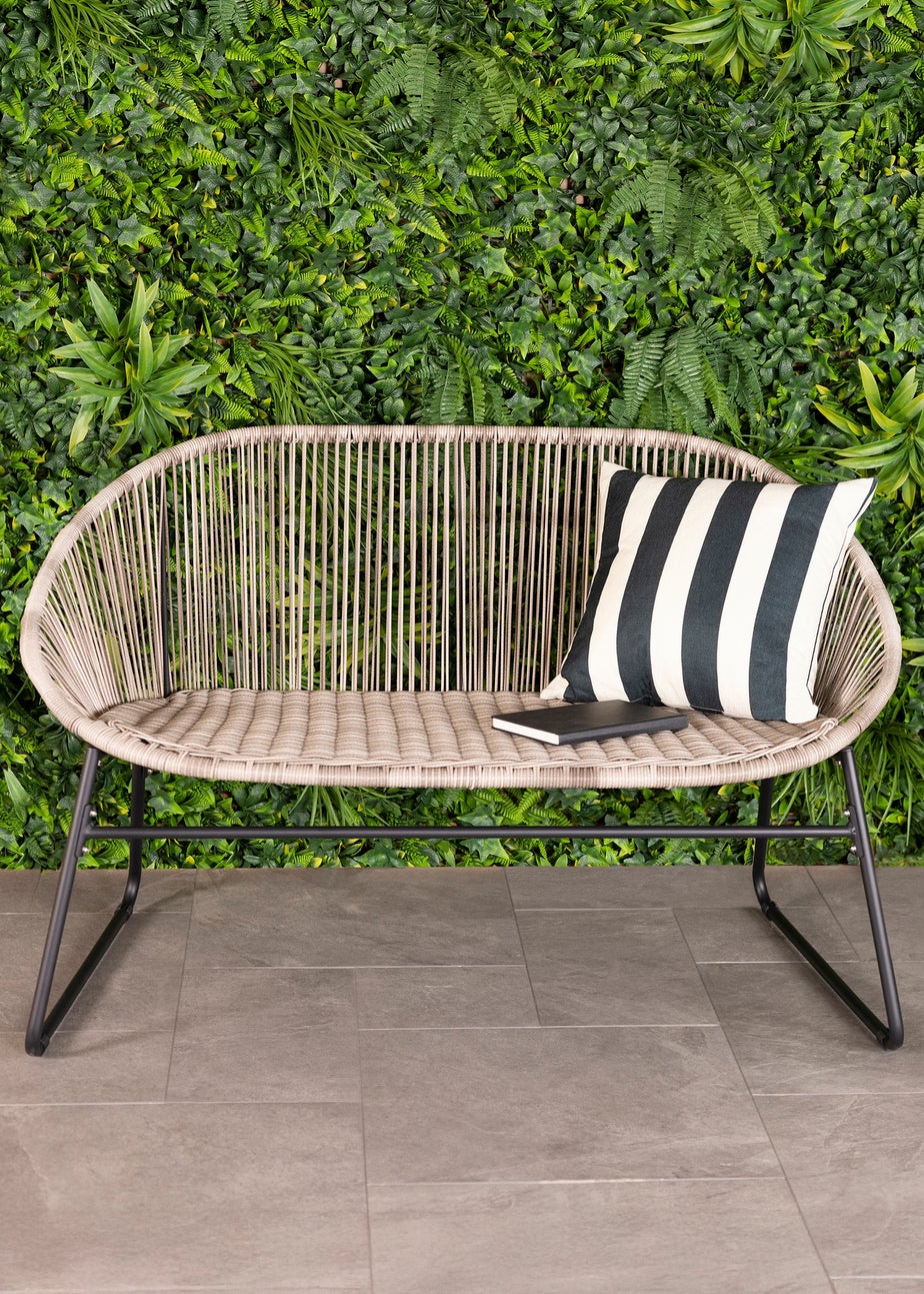 Charles Bentley Zanzibar 2 Seater Grey Garden Bench (H77 x D67cm x W118cm)