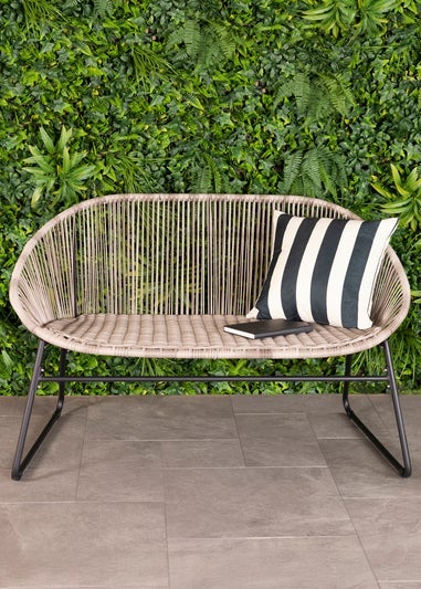 Charles Bentley Zanzibar 2 Seater Grey Garden Bench (H77 x D67cm x W118cm)