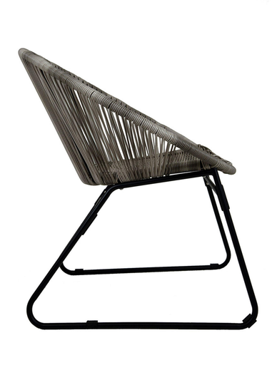 Charles Bentley Zanzibar Tea for Two Bistro Set Grey Cafe 2 Chairs and Table (3 Piece)