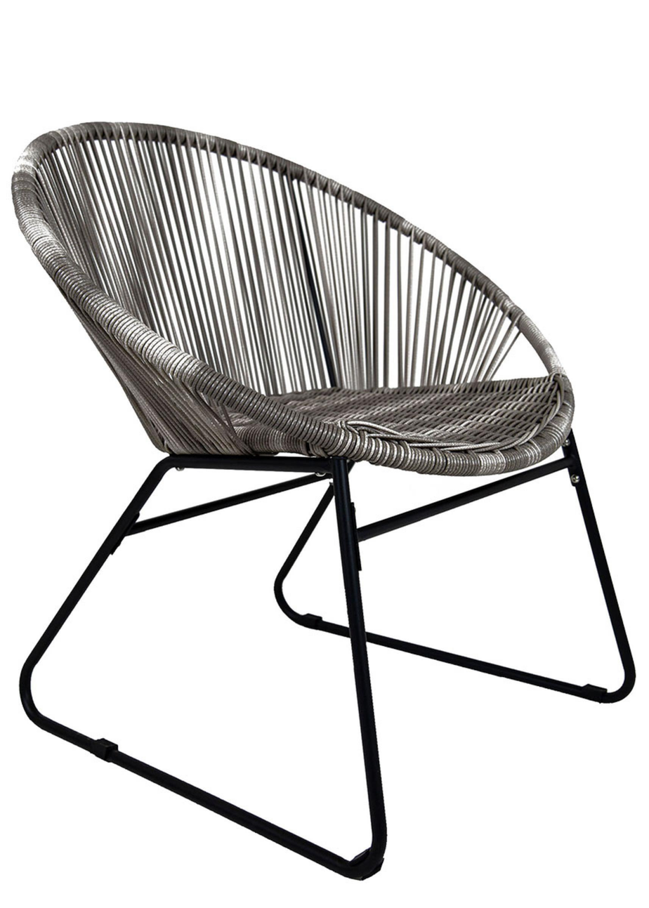 Charles Bentley Zanzibar Tea for Two Bistro Set Grey Cafe 2 Chairs and Table (3 Piece)