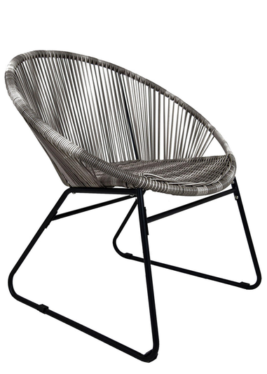 Charles Bentley Zanzibar Tea for Two Bistro Set Grey Cafe 2 Chairs and Table (3 Piece)