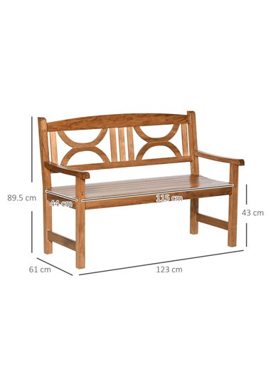 Outsunny Natural 2-Seater Chair Wooden Garden Bench