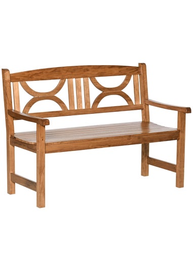 Outsunny Natural 2-Seater Chair Wooden Garden Bench