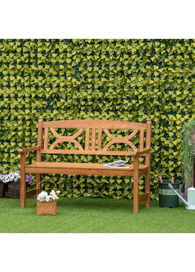 Outsunny Natural 2-Seater Chair Wooden Garden Bench