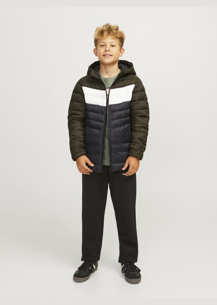 Jack & Jones Kids Black Panel Puffer Jacket (8-16yrs)