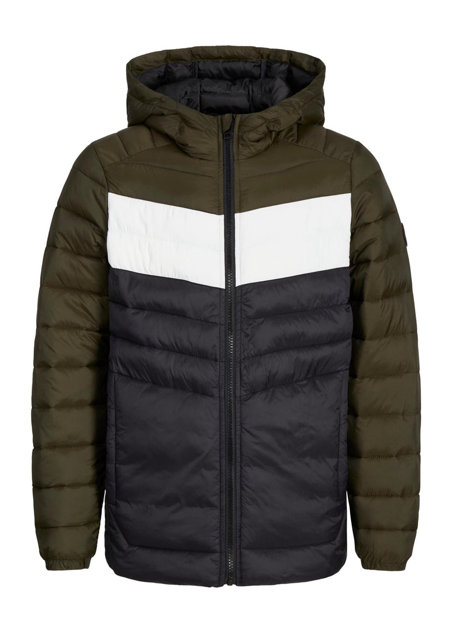 Jack & Jones Kids Black Panel Puffer Jacket (8-16yrs)