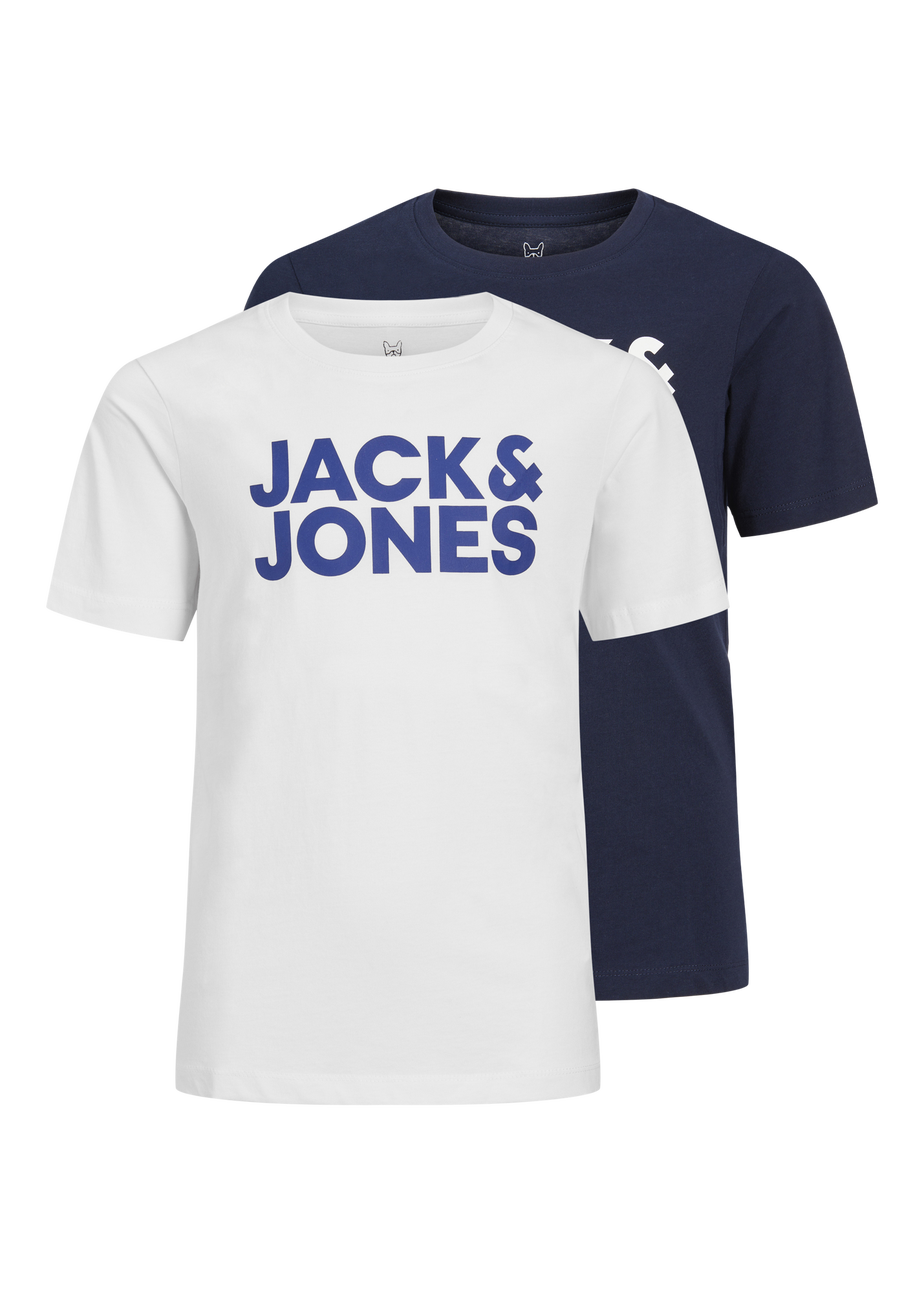 Jack & Jones 2 Pack Kids White Logo T-Shirt (8-16yrs)