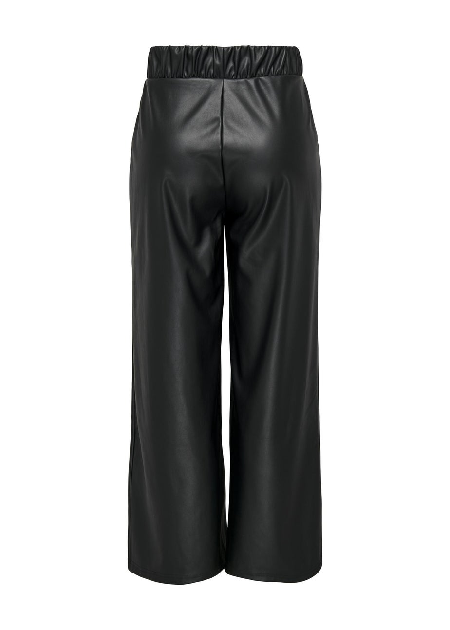 JDY Black Leather Look Trousers
