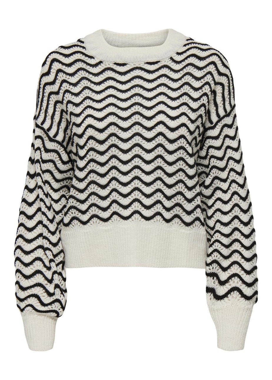 JDY Cream Knit Patterned Jumper