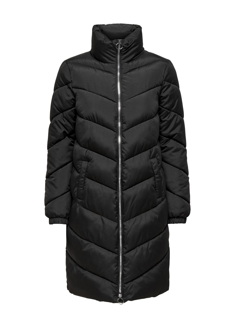 JDY Black Padded Midi Jacket