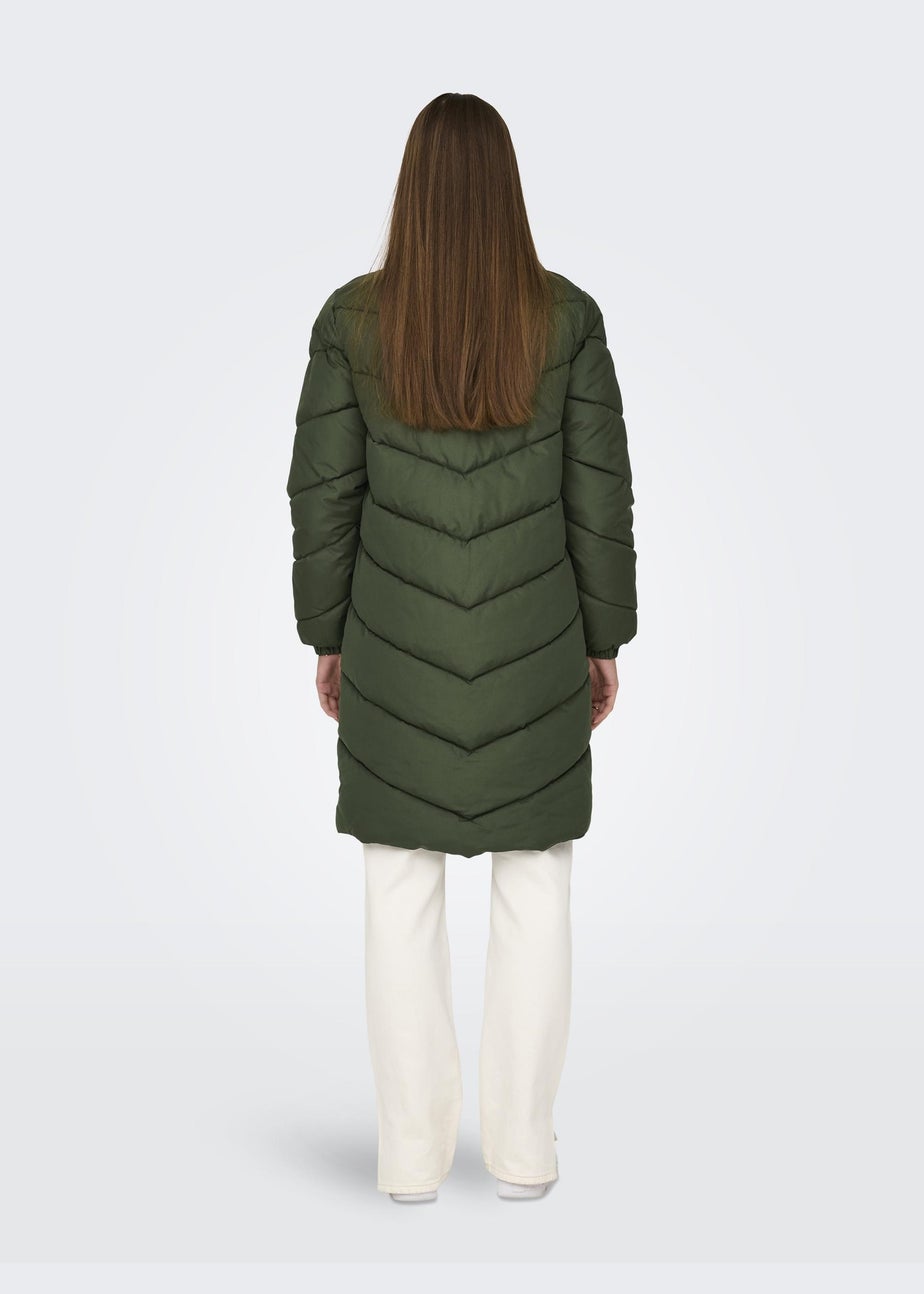 JDY Forest Green Padded Midi Coat