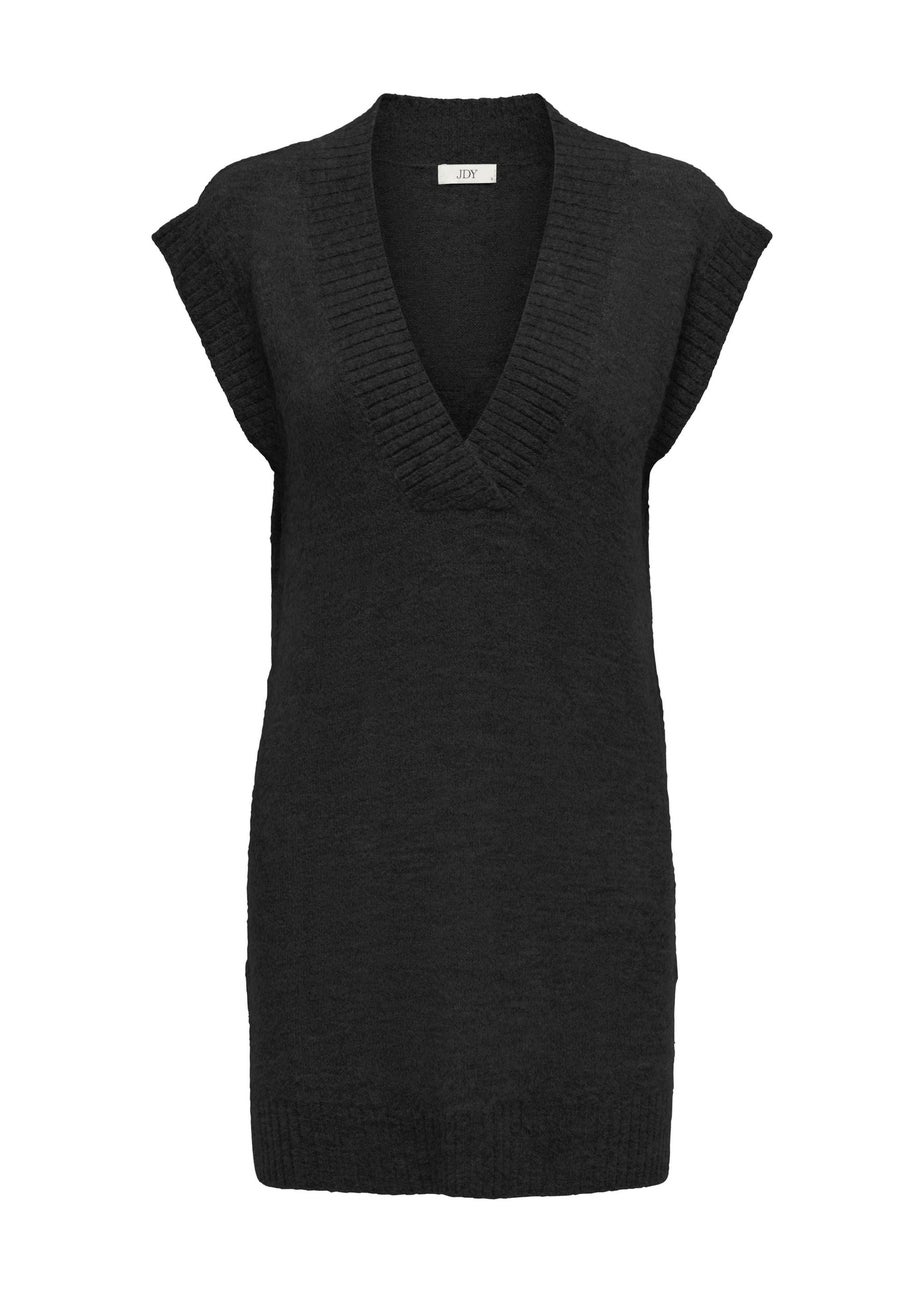 JDY Black V Neck Jumper Dress