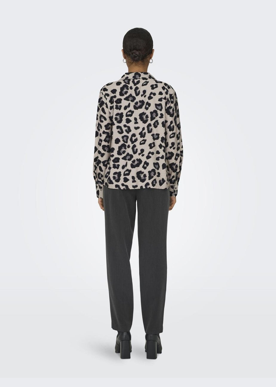JDY Beige Animal Satin Shirt