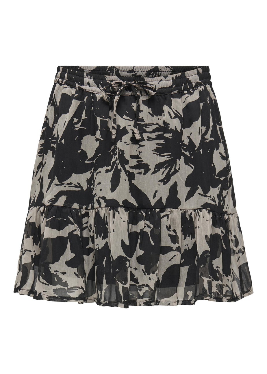 JDY Grey Printed Mini Skirt