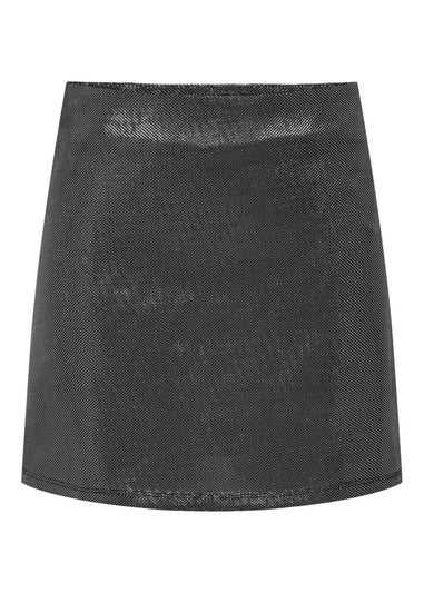 JDY Silver Glitter Mini Skirt