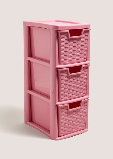 Pink Small Rattan Drawers (19cmx26cmx48cm)