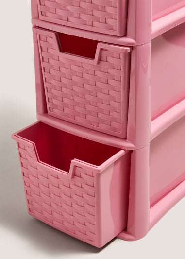 Pink Small Rattan Drawers (19cmx26cmx48cm)