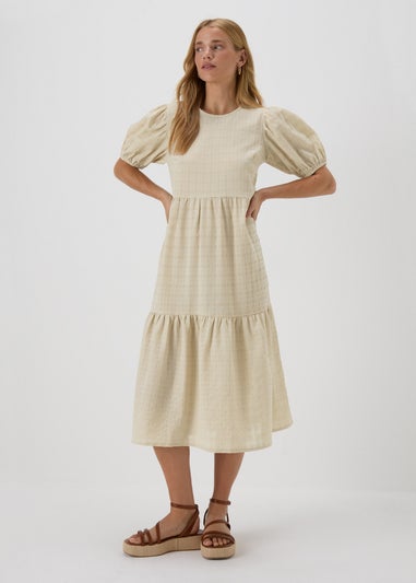Stone Textured Smock Maxi Dress