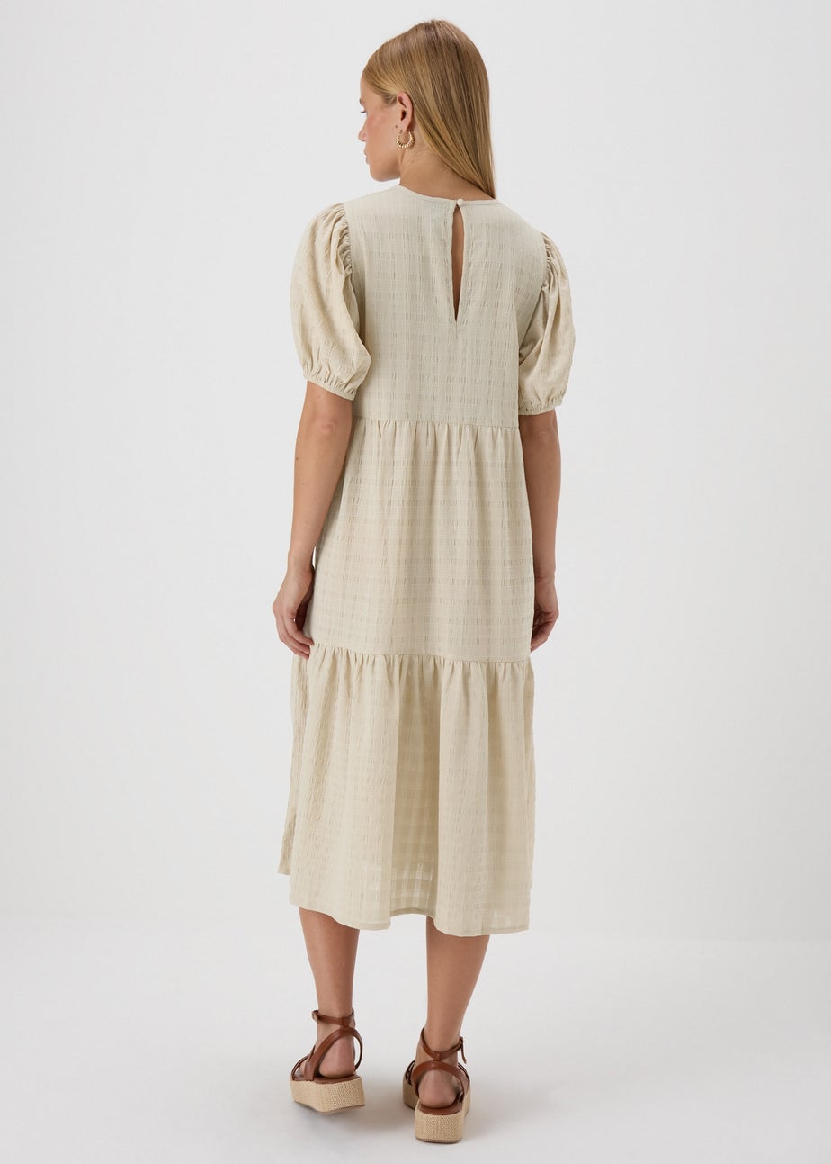 Stone Textured Smock Maxi Dress
