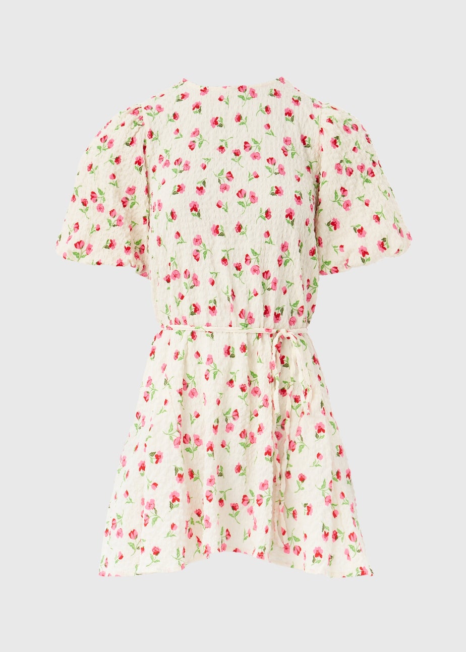 Stone Floral Textured Mini Dress