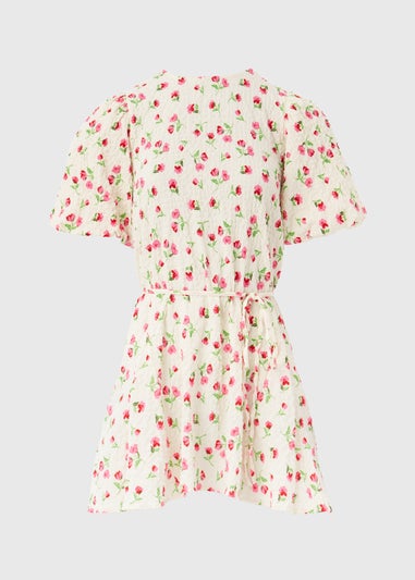 Stone Floral Textured Mini Dress