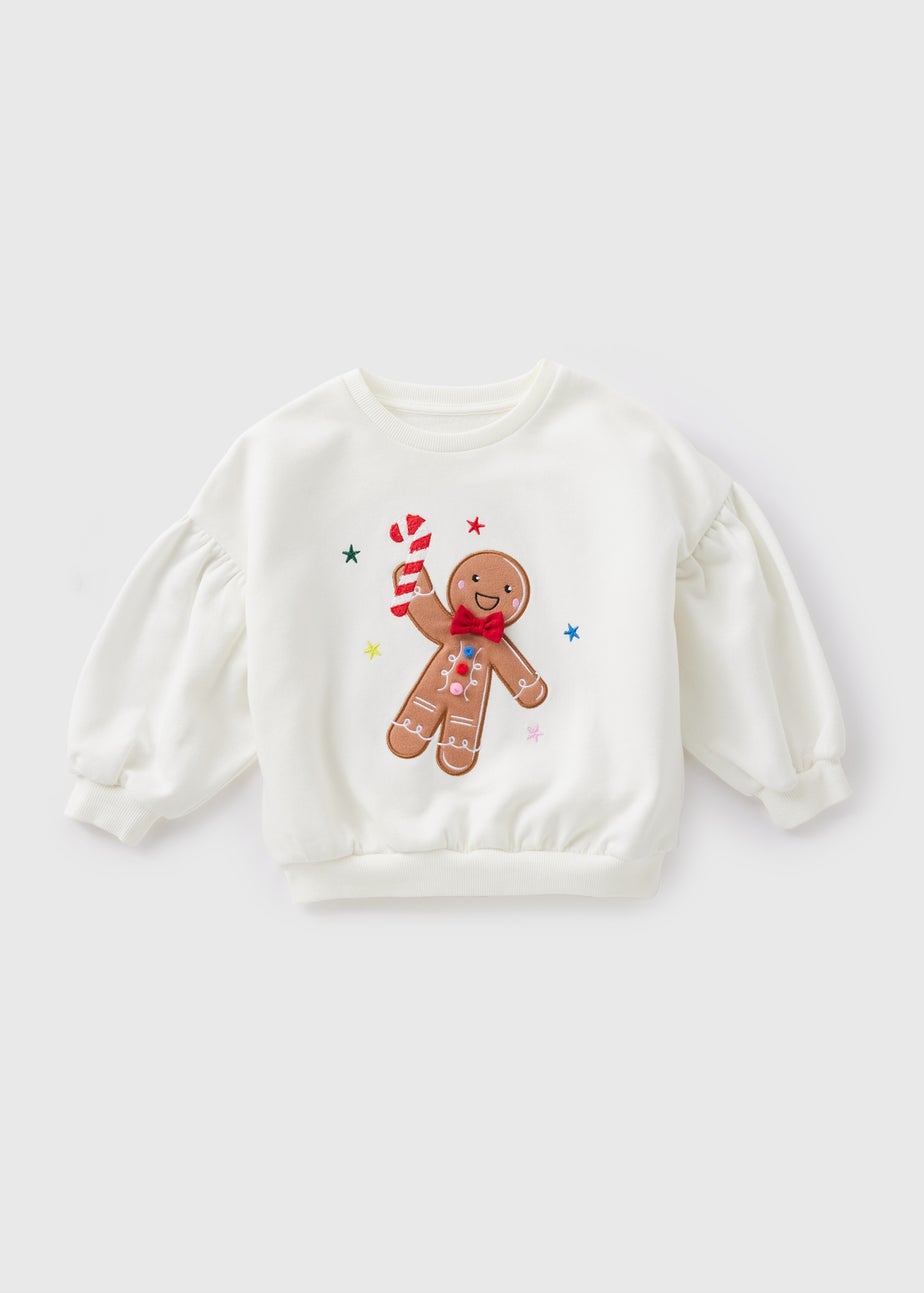 Girls Cream Gingerbread Sweatshirt (1-7yrs)
