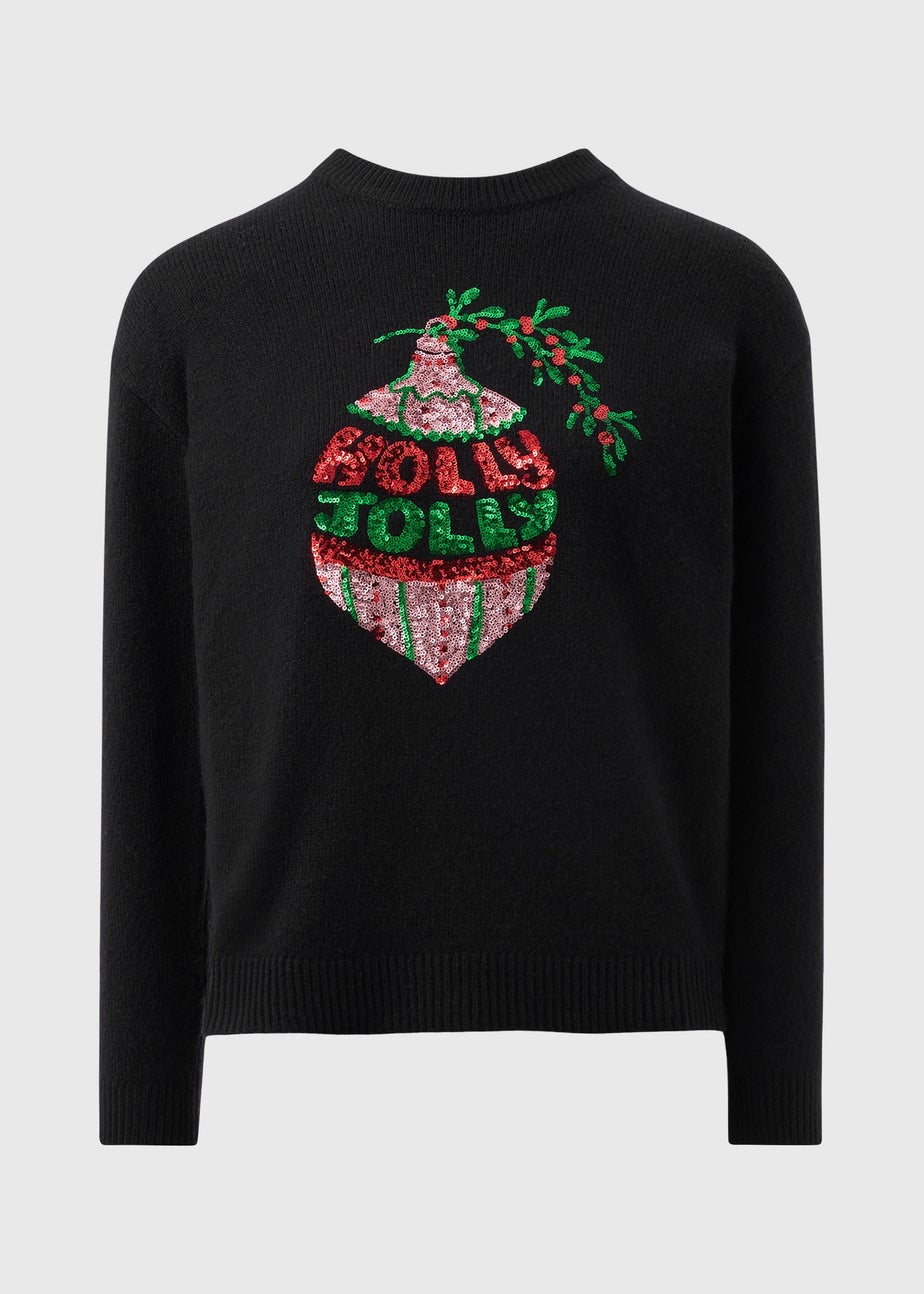 Black Sequin Christmas Jumper