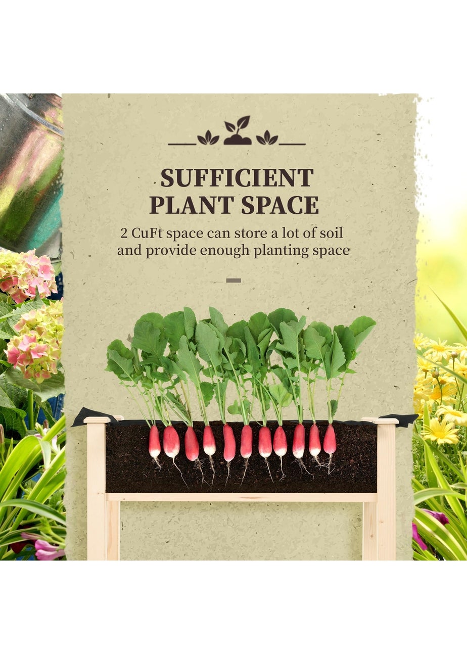 Outsunny Garden Wooden Planter Flower Raised Bed Herb Grow Box Container