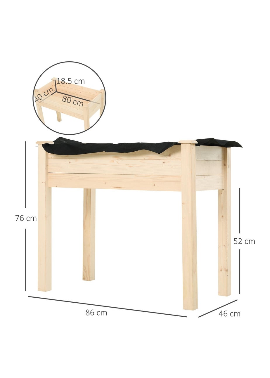 Outsunny Garden Wooden Planter Flower Raised Bed Herb Grow Box Container