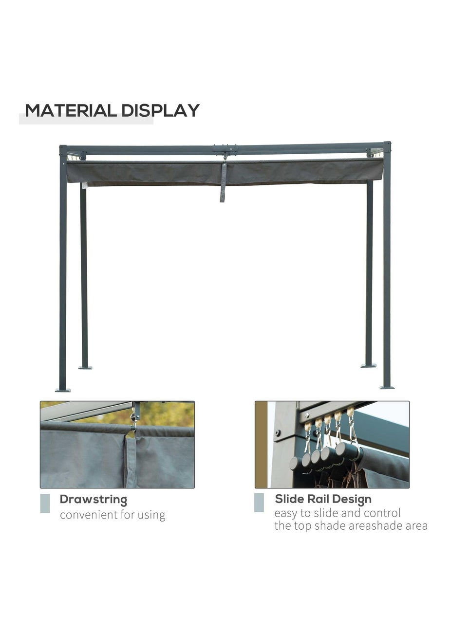 Outsunny Grey Metal Outdoor Pergola (3 x 2m)