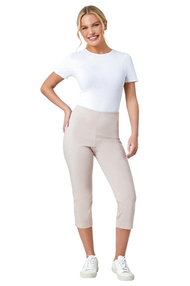 Roman Stone Petite Cropped Stretch Trouser
