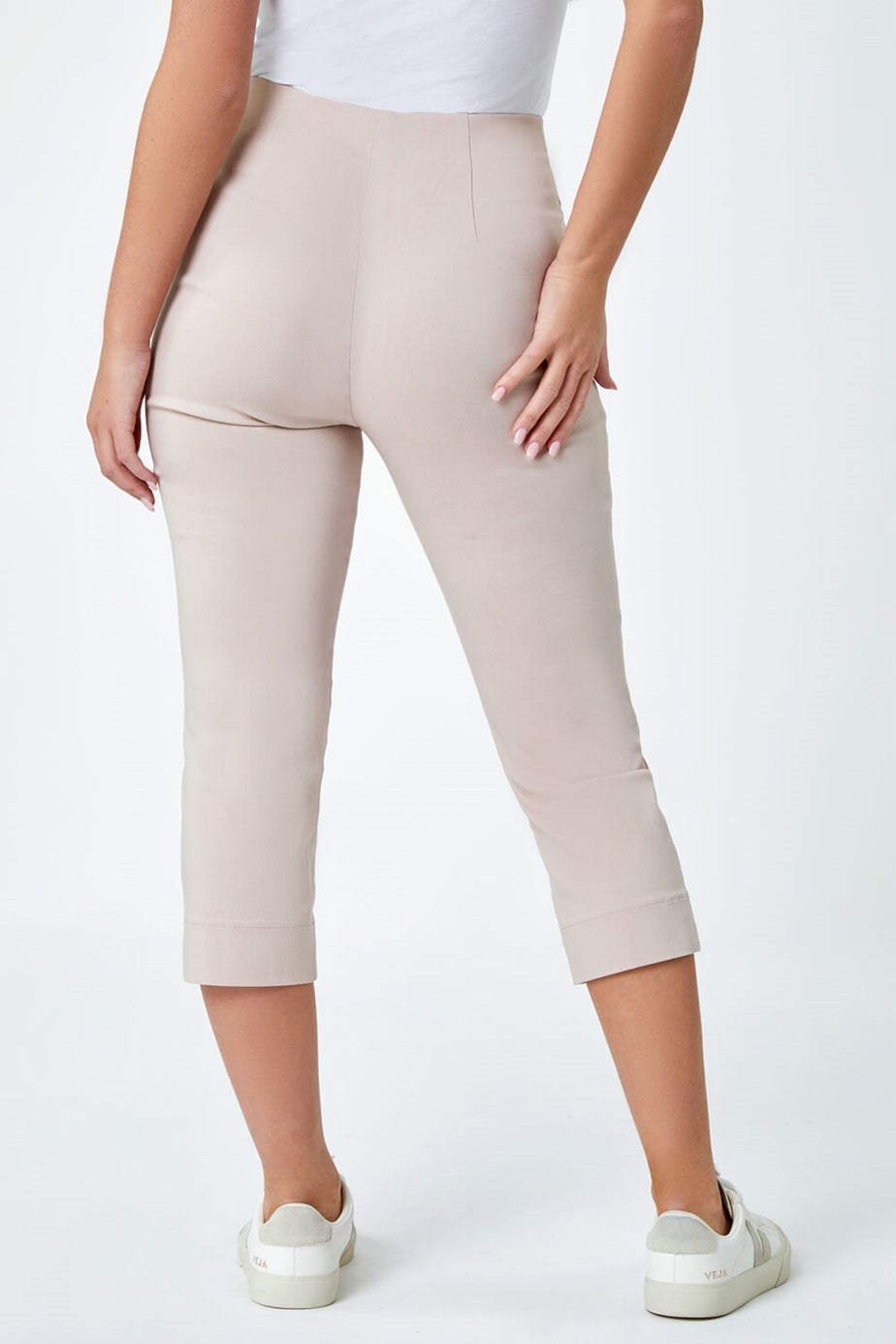 Roman Stone Petite Cropped Stretch Trouser