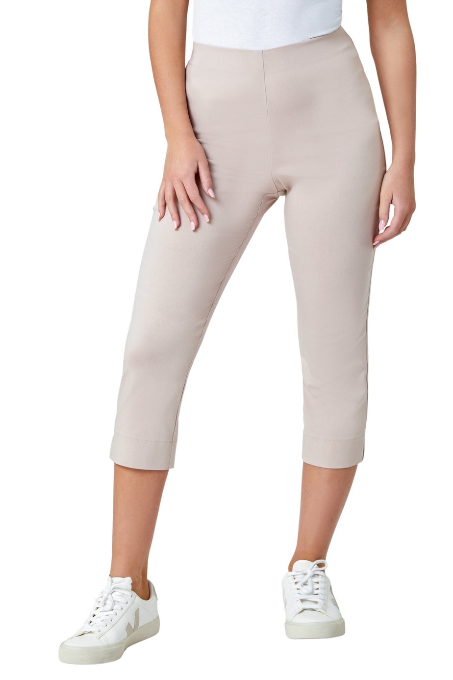 Roman Stone Petite Cropped Stretch Trouser