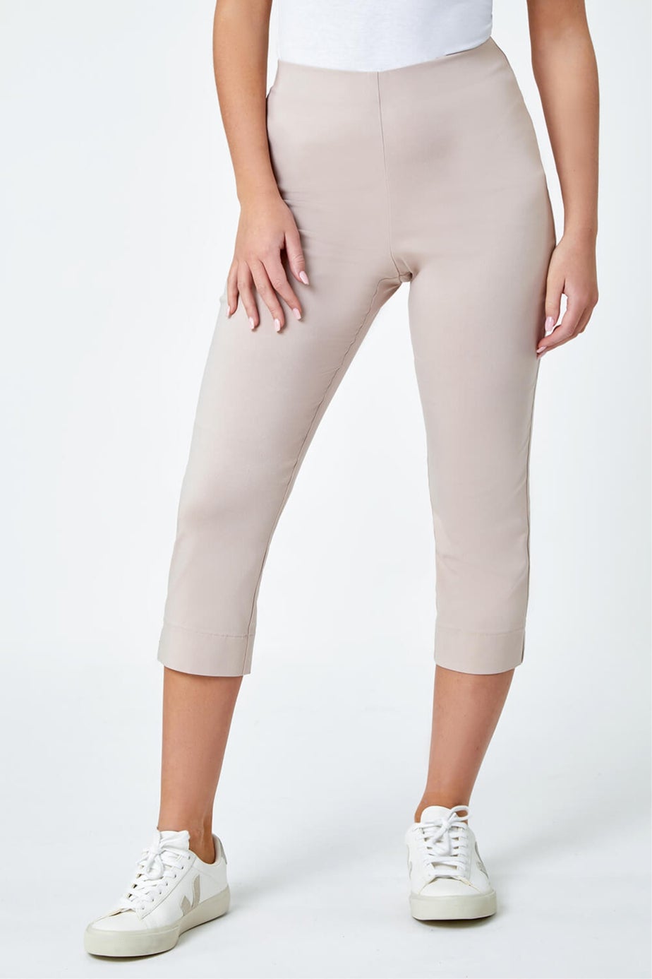 Roman Stone Petite Cropped Stretch Trouser