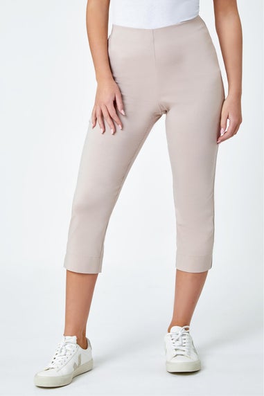 Roman Stone Petite Cropped Stretch Trouser