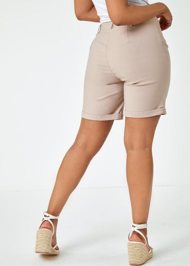 Roman Natural Petite Turned Hem Elastic Waist Shorts