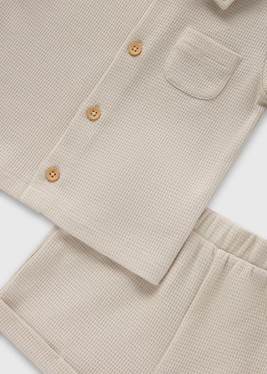 Stone Waffle Shirt & Shorts Set (Newborn-23mths)