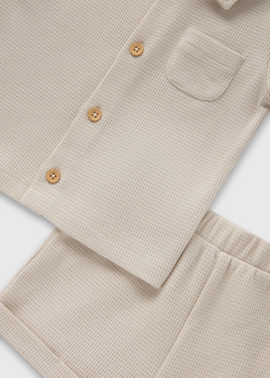 Stone Waffle Shirt & Shorts Set (Newborn-23mths)