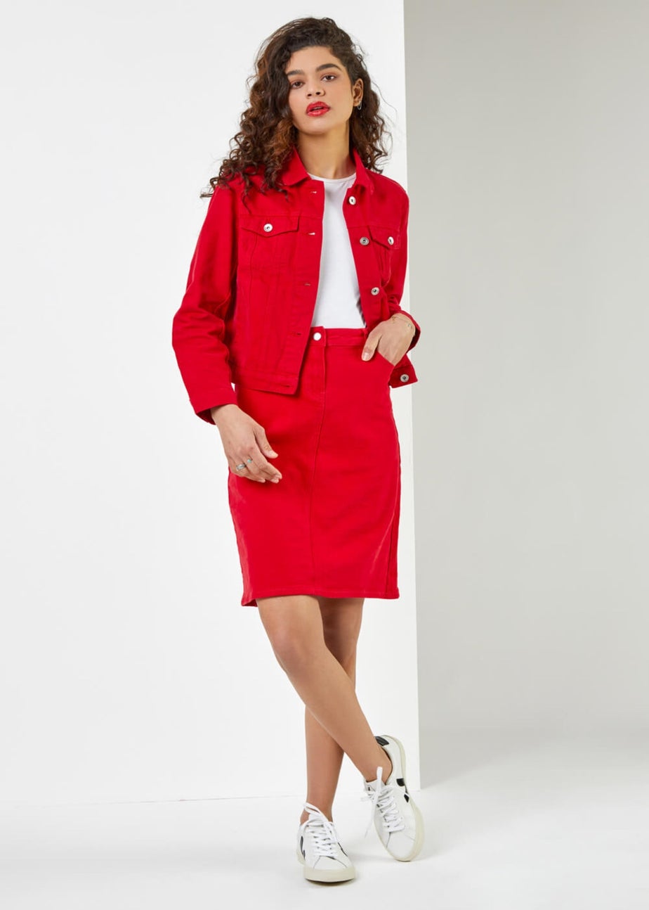 Roman Red Classic Cotton Denim Jacket