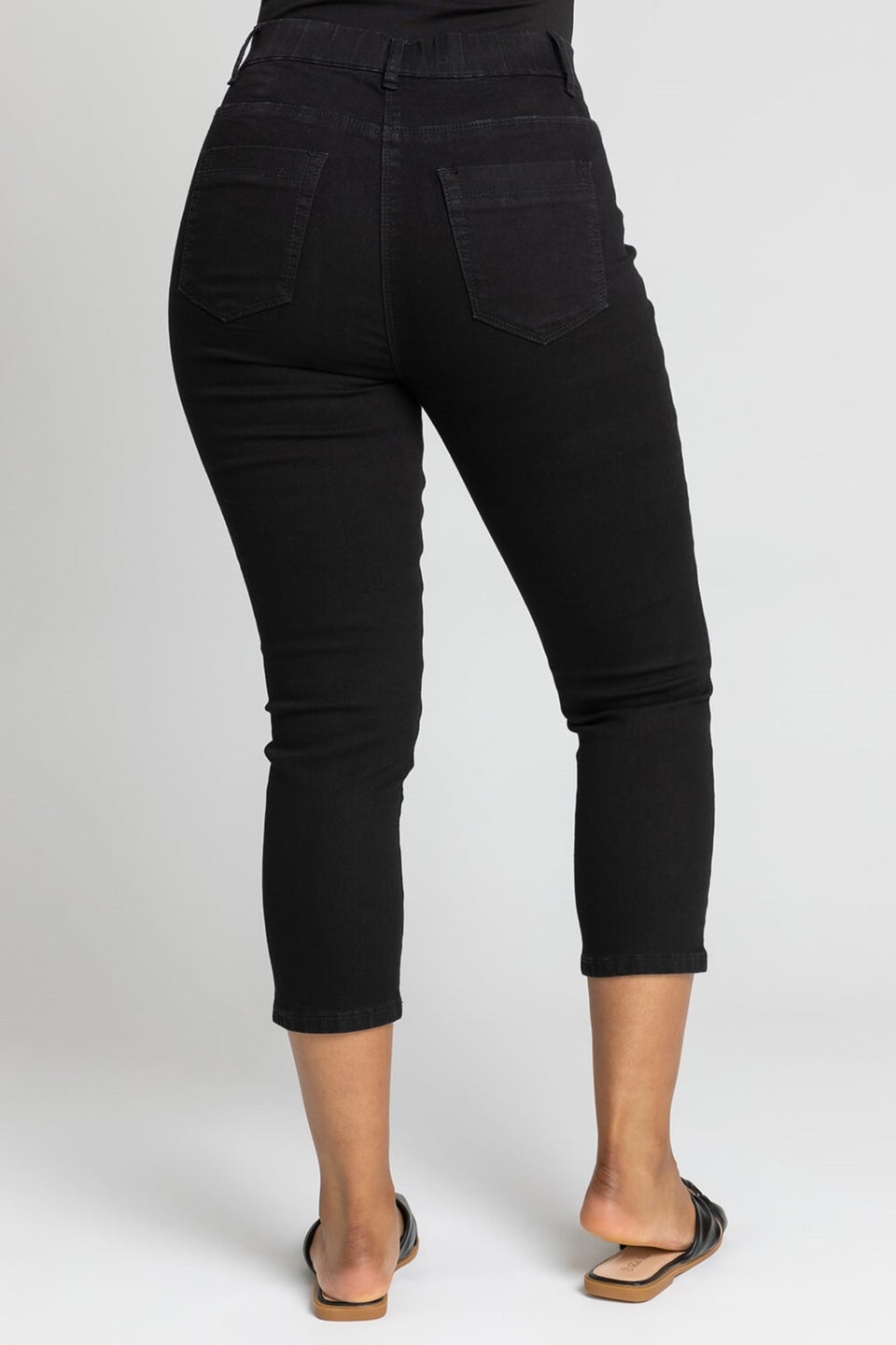 Roman Black Petite Stretch Crop Denim Jegging