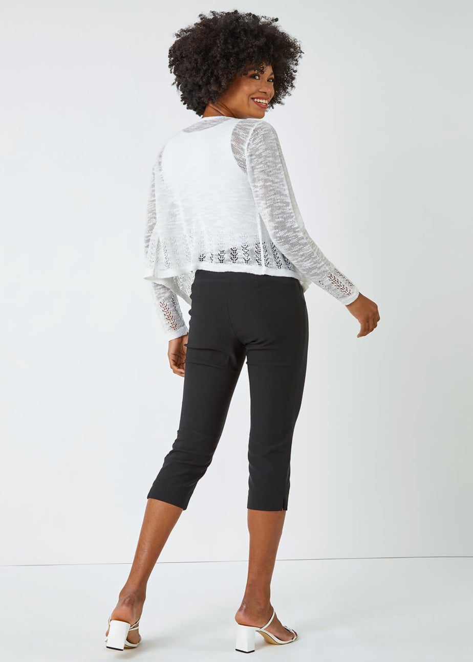 Roman Ivory Lightweight Knitted Shrug